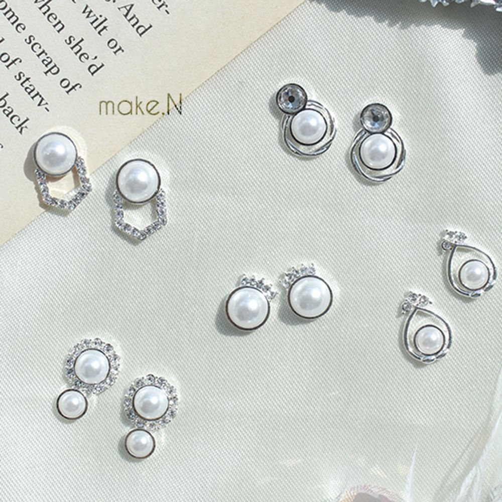 MAKE.N Nail Parts Pearl Collection Silver 1pc