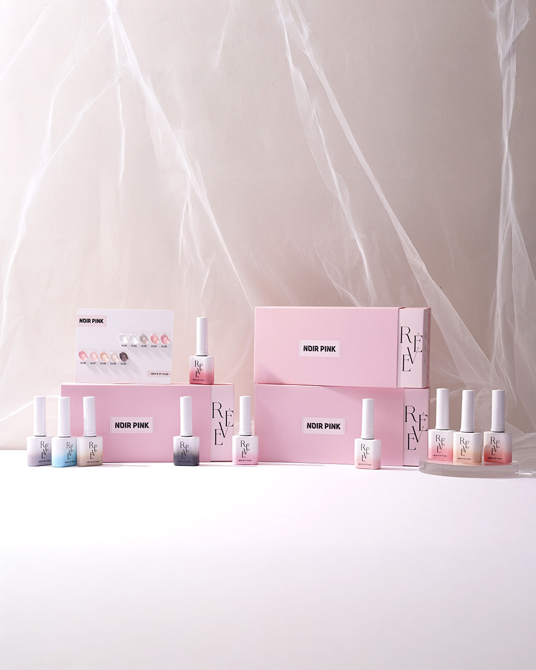 REVE IN NAIL Noir Pink Magnetic Gel Polish Set (10pcs) - Korean Nail Gel Collection