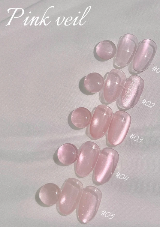 Nailbayo Pink Veil Magnet Gel Collection – 5 Colours