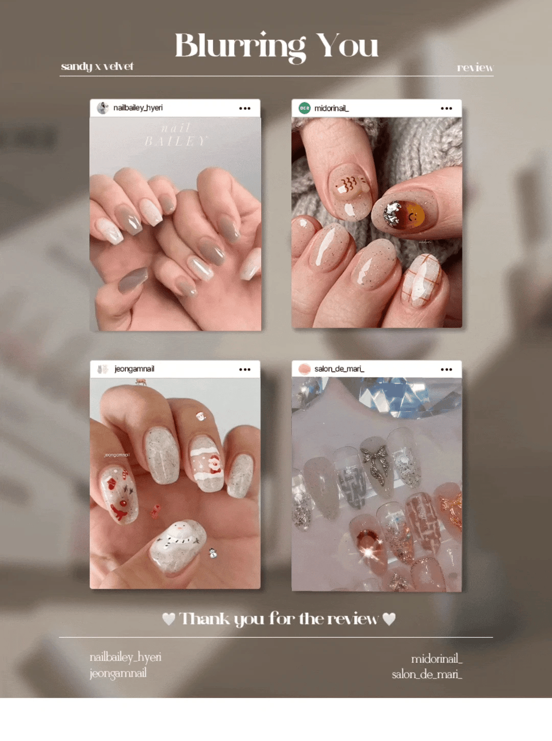 Blurring You collection nail art examples