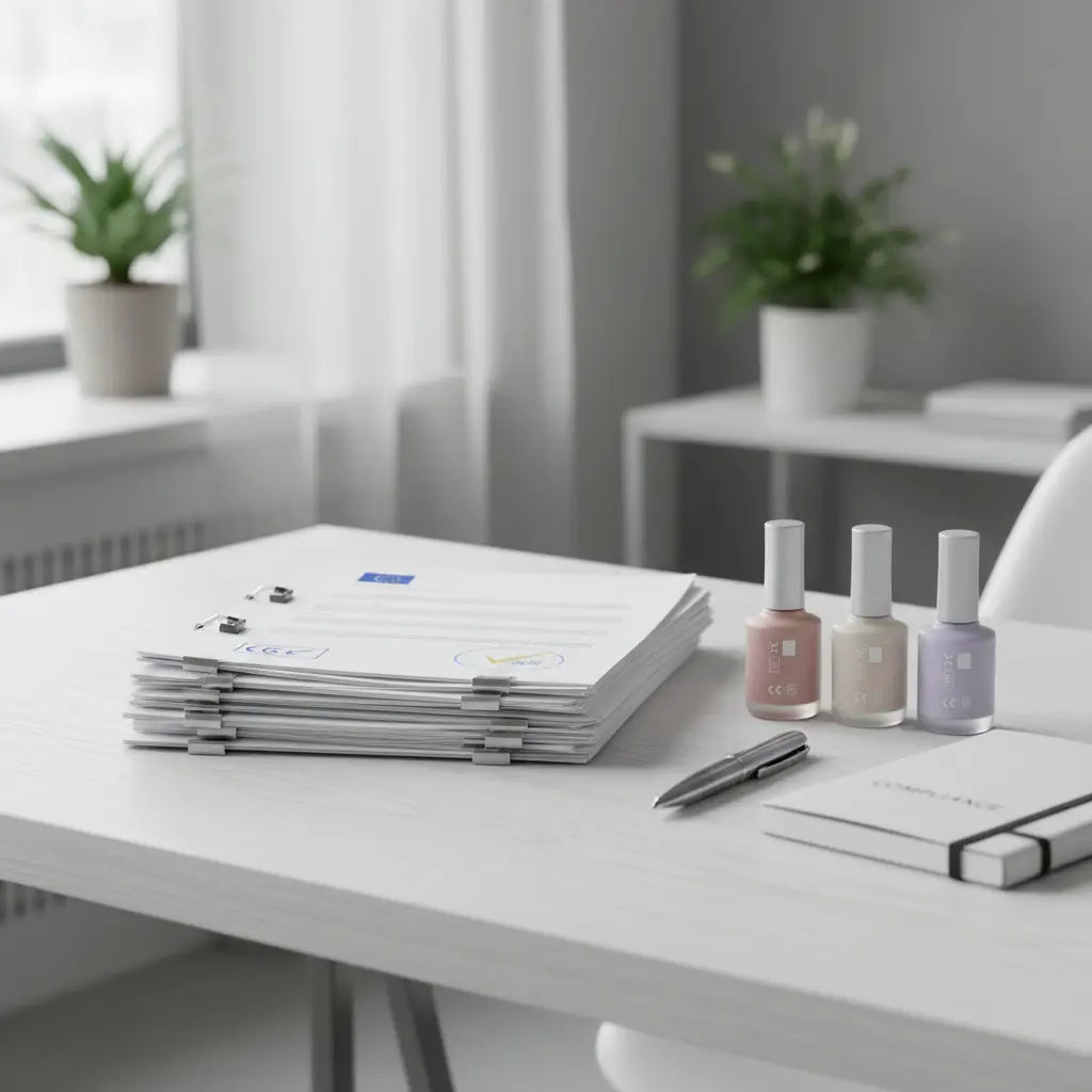 What is needed for EU compliance when selling gel nail cosmetics: labels RP PIF CPNP?
