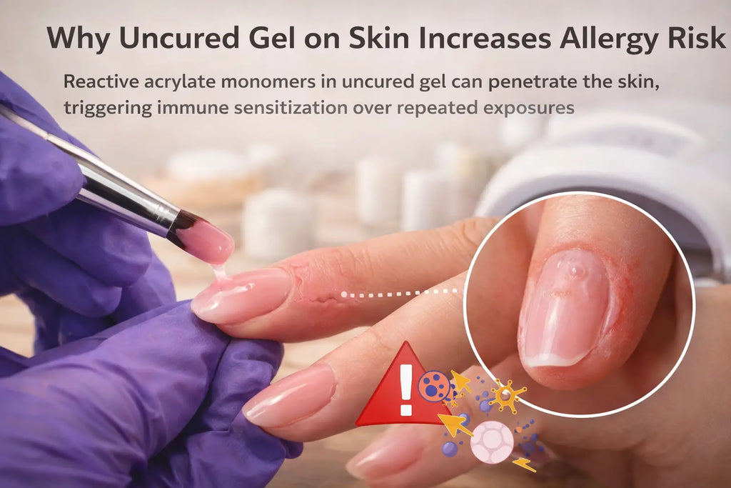 Why Uncured Gel on Skin Increases Allergy Risk for Nail Technicians and Clients?