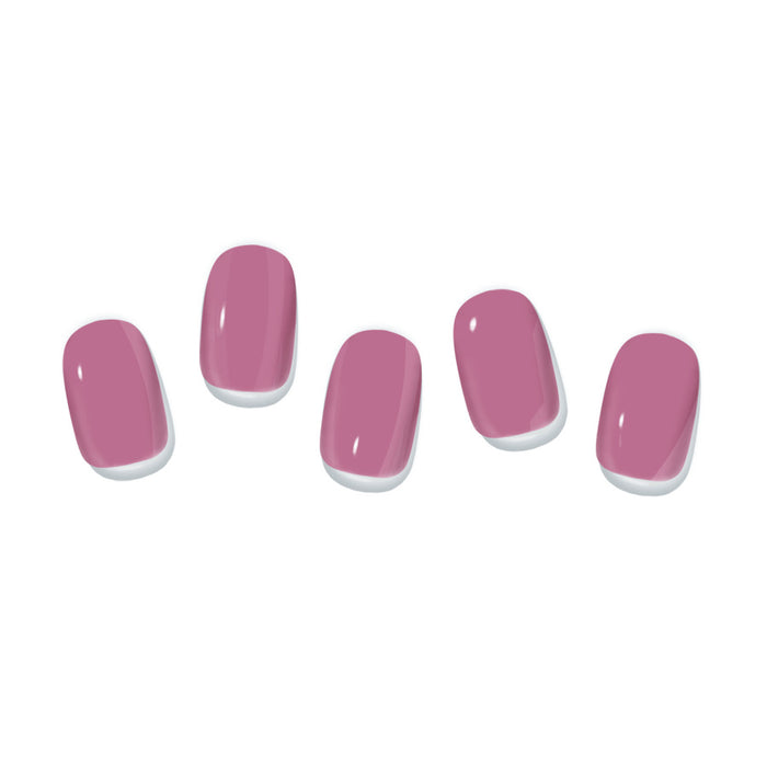 Alt Text: A close-up image of five pink gel nails, part of the LEAV Color Gel LVN056 8ml collection. The nails are shown in a uniform and consistent shade of soft, subtle pink, showcasing the vibrant and long-lasting color offered by the LEAV brand.