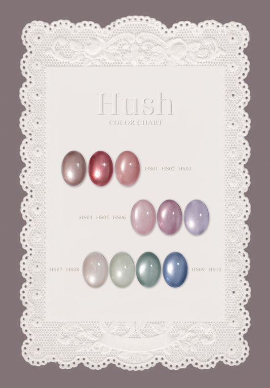 MITHMILLO Hush Collection – HS01 to HS10 colour chart