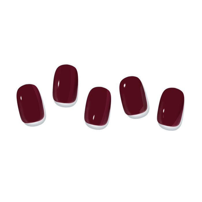 An image depicting five burgundy-colored nail polish bottles from the LEAV brand, showcasing the brand's high-quality gel formulation that can provide vibrant and long-lasting color on nails. The product's versatility is emphasized, as the colors may vary slightly due to monitor resolution and image effects, allowing customers to find the perfect shade to suit their individual preferences.