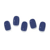 Alt text: A collection of five LEAV color gel nail polish bottles in a vibrant blue-gray hue, showcasing the brand's high-quality and long-lasting nail products that are suitable for various skin tones and preferences.