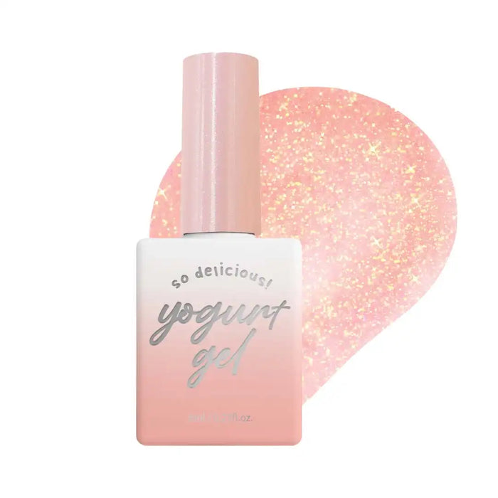 A delightfully shimmering glitter gel polish from the "Yogurt In the Mood for Love Collection" by a premium Shopify brand. This pastel-hued nail lacquer offers a subtle, yet dazzling shine that complements the color gel underneath. With a convenient 8ml bottle size and a vibrant color palette, this limited edition set is perfect for creating a beautiful, on-trend manicure.