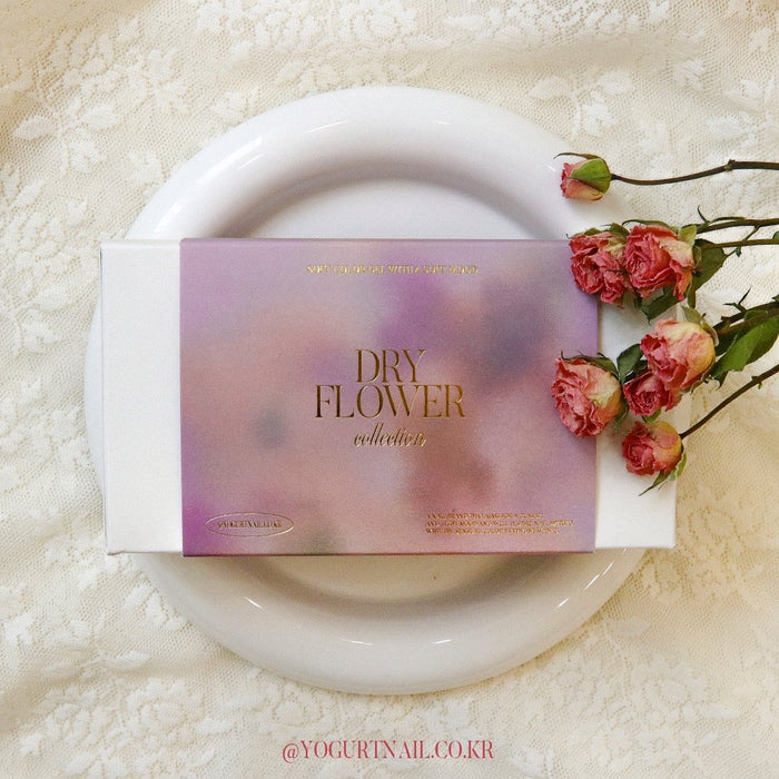 Detailed, elaborative alt text for the image of the "YOGURT Grocery set 90 colors" Shopify product:

A vibrant, colorful image showcasing a variety of dried flowers and roses arranged on a white ceramic plate. The product packaging, which features the brand name "Dry Flower," is prominently displayed in the center of the frame. The delicate and natural-looking floral elements create a visually striking and aesthetically pleasing composition, evok