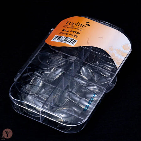 Lupine Crystal Short Oval Nail Tip (100 Pieces) | Korean Nail Supply for Europe | Gelnagel