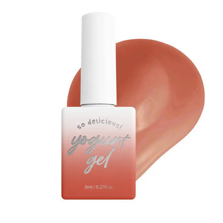 Vibrant and alluring nail polish in a warm, mulled shade from the Yogurt brand's Cookie Bear Collection. This gel formula offers a smooth, medium-viscosity texture that is buildable in just 2 coats for an effortless, self-leveling finish. Includes a color swatch card for easy color selection.