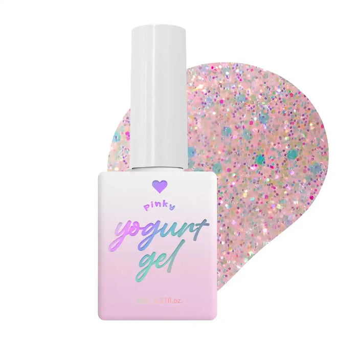 Enchanting and whimsical nail gel collection featuring a spectrum of sparkling glitters, transforming nails into regal princess gowns. Experience the magical benefits of confidence and elegance with the Yogurt Princess Maker Collection by Pinky.