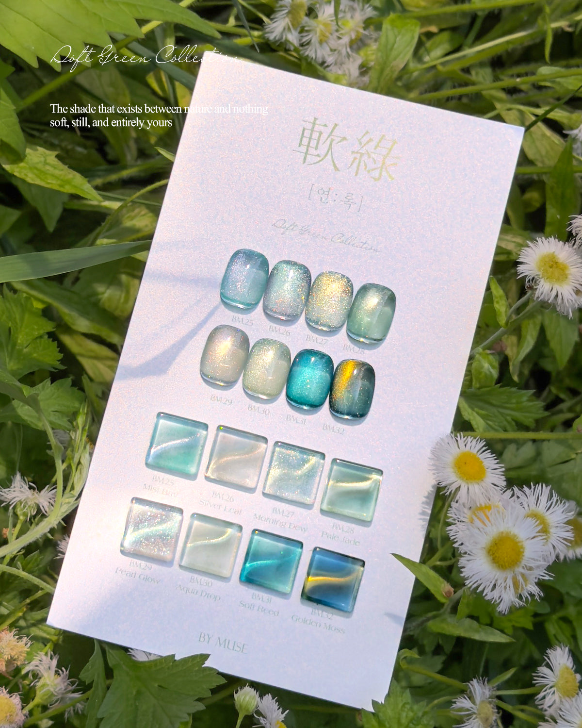 BY MUSE By Soft Green Magnetic Gel Collection (8pcs) - Korean Nail Gel Polish