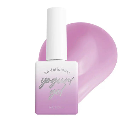 Descriptive alt text for the "YOGURT Bunny Chu Collection" Shopify product image: This image depicts a bottle of soft, pastel pink nail gel polish from the "Yogurt" collection. The bottle has a white cap and label with the "Yogurt" branding in cursive text. The gel polish appears to have a sheer, melty consistency, hinting at the smooth gradient art and pastel springtime colors described in the product details.