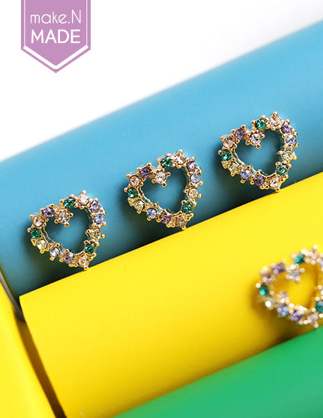MAKE.N Nail Parts Heart Multi Color 1pc