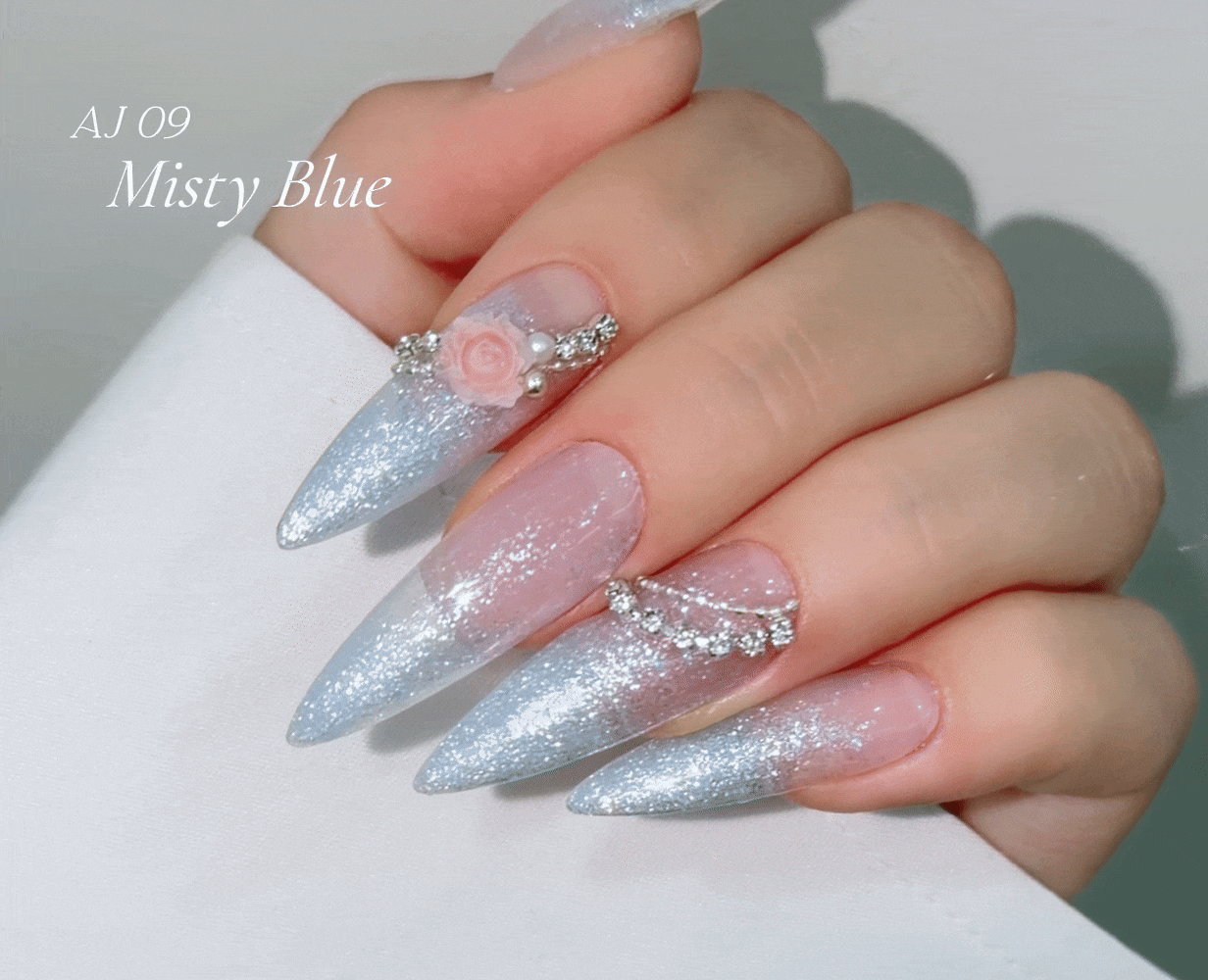 AURORA QUEEN x Ansan J Dia Veil Glitter Gel Collection (6pcs) - Korean Nail Gel Polish