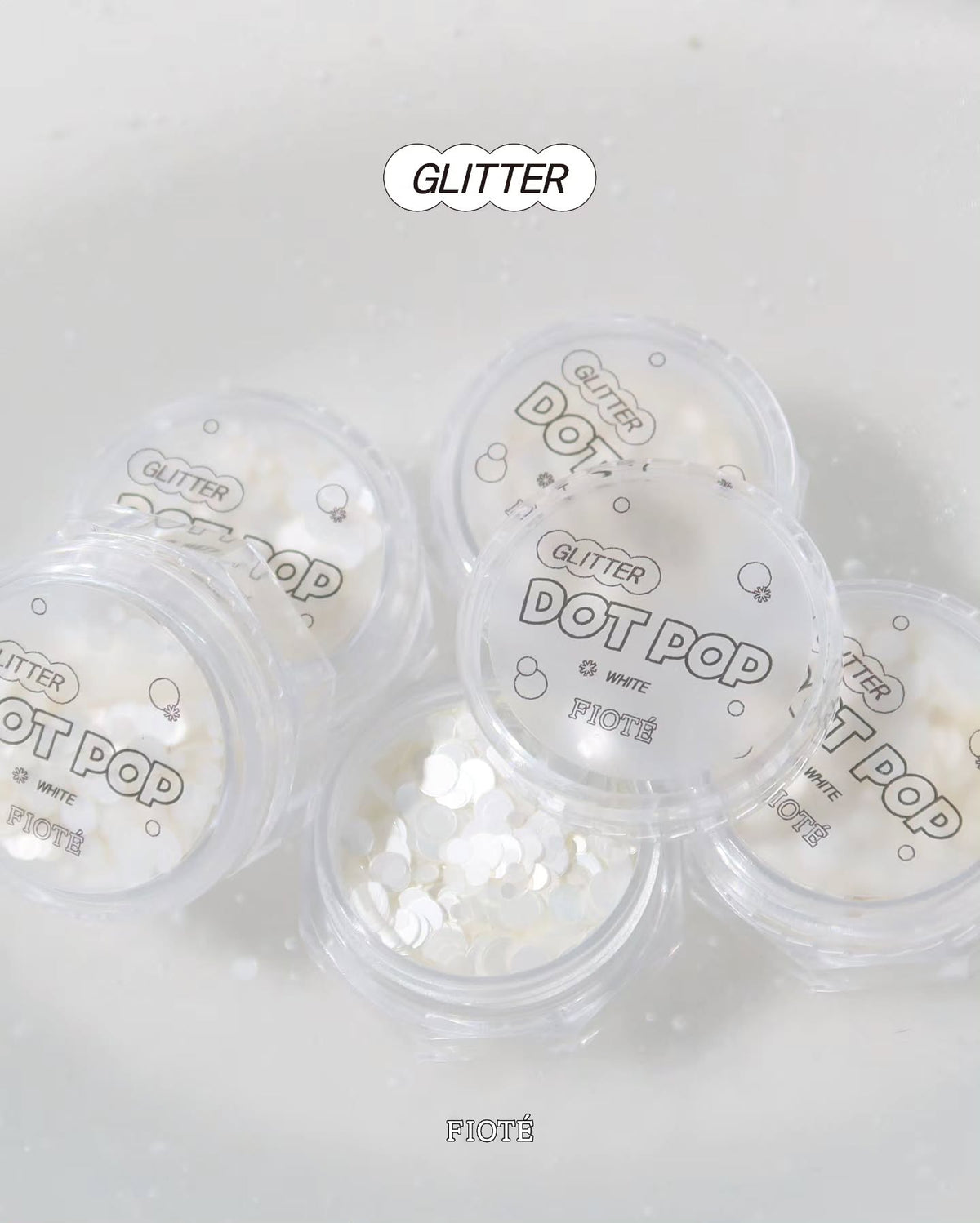 FIOTE Dot Pop White – Nail Art Glitter