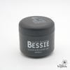 Sleek, dark gray container of Bessie Clear and Builder Gel Level 1 for professional nail artists. Compact jar with bold silver lettering showcasing the product name and type. Part of the extensive Bessie collection of single gels, designed for expert nail sculpting and enhancement.