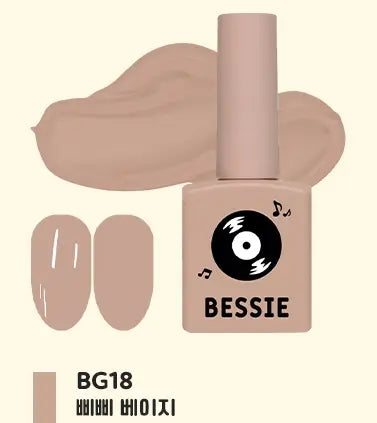 Elaborative alt text for the BESSIE Old Pop Collection 8pcs/set Shopify product image: A set of eight nail polish bottles in various shades of pink and beige, arranged alongside a pink nail polish bottle with the BESSIE brand logo prominently displayed. The image evokes a nostalgic, retro-inspired aesthetic, reflecting the "Old Pop Collection" theme. The nail polish bottles are presented in a minimalist, stylized manner, highlighting the BESSIE b