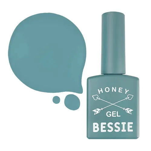 BESSIE BH11 (11ml) single gel from Honey collection, a mint-green colored nail polish product with a sleek and modern design.