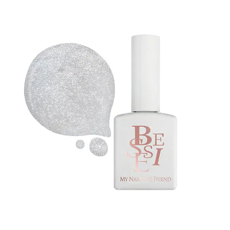 The image appears to be a Shopify product showcasing a BESSIE GL33 (11ml) gel, part of the brand's extensive collection of single gels. The alt text for this image could be:

"Close-up image of a white and silver nail polish bottle labeled 'BESSIE GL33 (11ml)' against a white background, highlighting the brand's premium single gel nail polish collection.