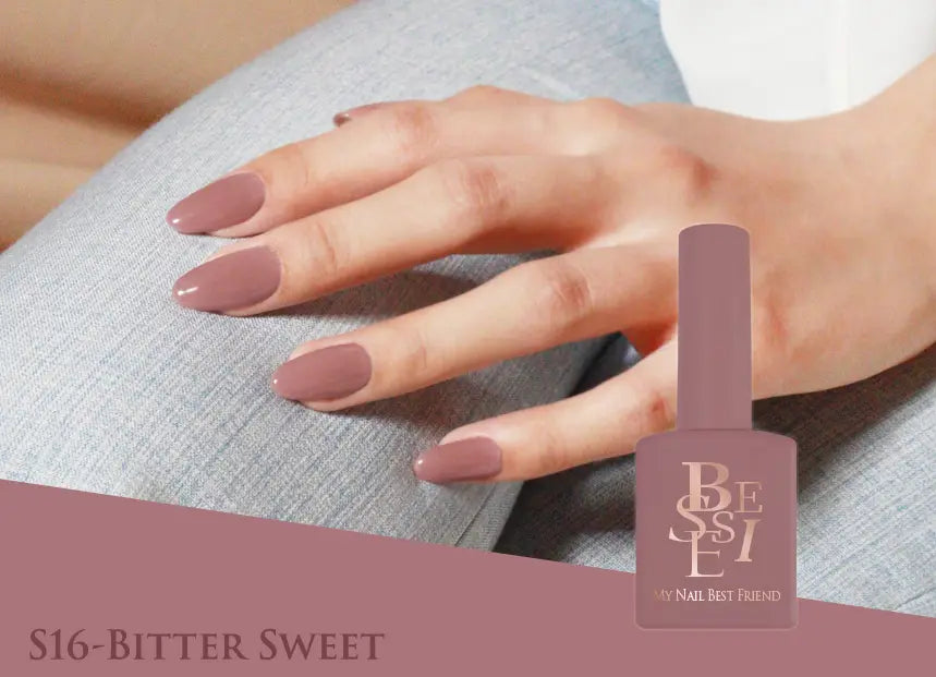 Vibrant nails in a captivating "Bitter Sweet" shade, part of BESSIE's Fall Trend Collection. Showcasing a rich, autumnal hue that evokes the warmth and charm of the season. This versatile nail polish seamlessly complements BESSIE's After Glow collection, offering a stylish and cohesive look.