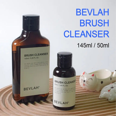 Thorough yet gentle BEVLAH Brush Cleanser (50ml) effectively removes residue from makeup brushes, keeping them clean and well-maintained without damaging the delicate bristles. This gel-based formula prevents bristle drying and deformation, preserving the quality and longevity of valuable makeup tools.