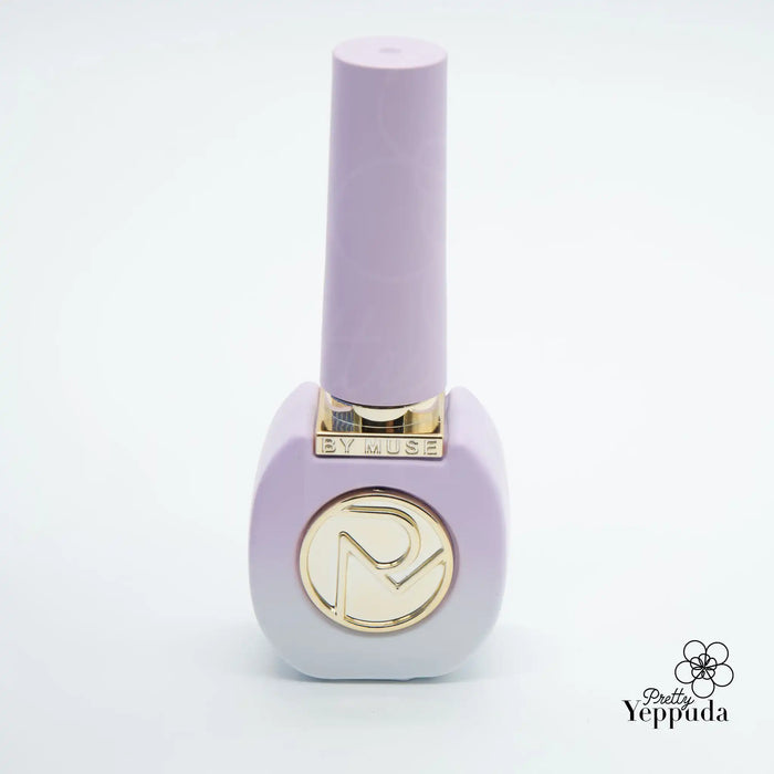 A vibrant lavender-colored nail polish bottle with the By Muse brand logo prominently displayed, showcasing a high-quality, cruelty-free cosmetic product from the Be My Muse 40pc syrup gel collection.