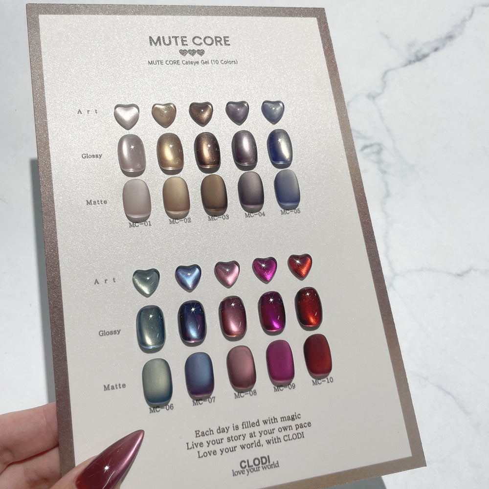 CLODI Mute Core complete ten-colour magnetic gel swatch display
