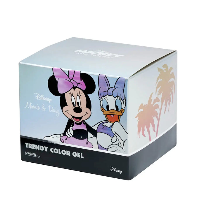 Vibrant and colorful Disney-inspired nail polish collection featuring the beloved characters Minnie Mouse and Daisy Duck, presented in an eye-catching product packaging design.