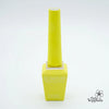 A vibrant yellow-colored gel nail polish bottle from the DGEL Signature Neon City Collection, featuring a comfortable handle design and high-quality brush for precise application and control.