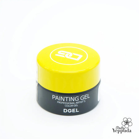 The DGEL X JINI Painting Gel Set with Romantic Twinkle features a collection of 9 vibrant gel paints in shades of white, black, orange, blue, green, purple, red, yellow, and pink. The set includes a variety of gel mediums to create beautiful, textured artwork and designs. The image showcases the DGEL brand logo prominently displayed on the jar, emphasizing the high-quality, professional-grade paints within.