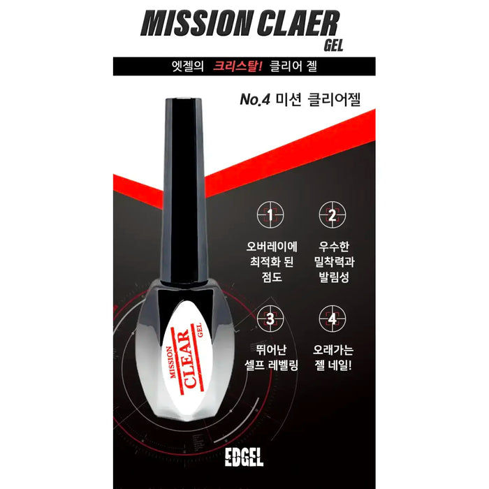 EDGEL Clear Gel (10ml)" - A premium nail care product used in Korean salons, now available in Europe at an affordable price. The clear gel formula offers long-lasting, high-quality results for all your nail styling needs.