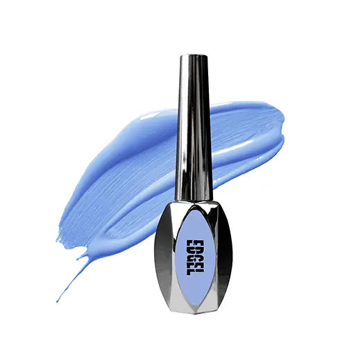 Vibrant blue gel nail polish bottle with sleek silver applicator, the EDGEL Color Gel 302 offers a high-quality, salon-quality nail treatment for a luxurious at-home manicure experience. The long-lasting, fast-curing formula provides intense color payoff and a flawless finish, perfect for creating custom color combinations and achieving professional-looking nails.