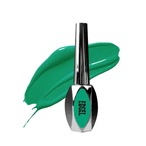 A long, elaborative alt text for the image of the EDGEL Color Gel 404 product:

A vibrant, emerald-green gel nail polish bottle with a sleek, metallic applicator wand. The EDGEL brand logo is prominently displayed on the bottle, highlighting the quality and popularity of these nail care products used in Korean salons. The bottle sits against a smooth, reflective background, showcasing the rich, glossy color of the gel formula. This EDGEL gel offe