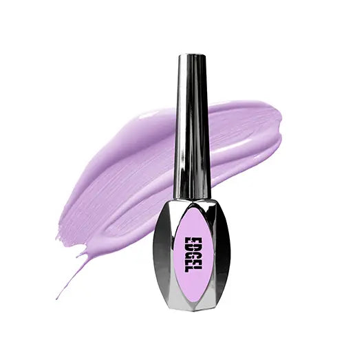 A close-up image of a vibrant purple nail polish product from the EDGEL brand. The bottle has a sleek, modern design with a silver cap and the EDGEL logo prominently displayed. The polish appears to have a rich, creamy texture that would provide excellent coverage and shine for nails. This high-quality, salon-grade EDGEL color gel is an ideal choice for creating custom nail looks and color combinations at home.