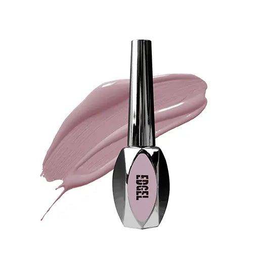 Detailed alt text: The image depicts a bottle of EDGEL Color Gel 704, a nail care product used in Korean salons now available in Europe. The bottle features a sleek, chrome-like design with the EDGEL brand name prominently displayed. The gel itself is a light, pastel pink shade, showcasing the product's color and texture. This elaborative alt text highlights the key details of the product, including its origin, availability, and visual characteri