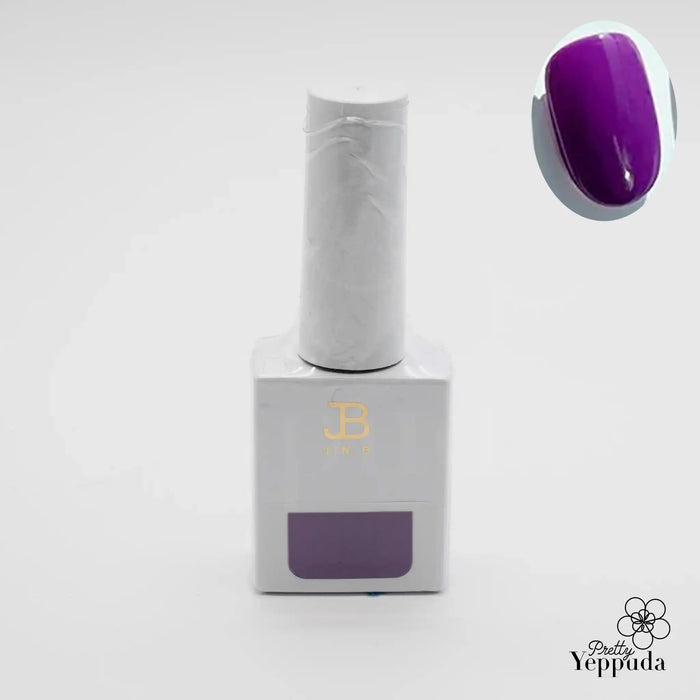 The image shows a Shopify product by the title "JIN.B IVY Yo So Berry 6pc Collection", featuring a single gel nail polish in a vibrant purple shade. The product is packaged in a modern, minimalist design with the brand's logo prominently displayed, showcasing the high-quality and luxurious nature of this special Purple Edition collection.