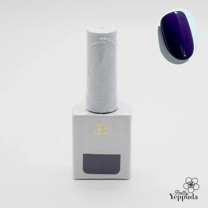 A set of six vibrant purple nail polish shades from the Jin.B IVY Yo So Berry 6pc Collection, housed in a sleek and modern packaging design. The gel polishes promise a long-lasting, shimmering finish with easy application and cure time.