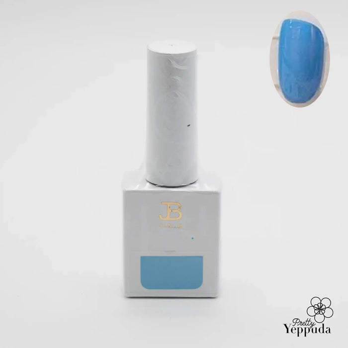 Elegant blue nail polish bottle from the JIN.B IVY Yo So Cool 6PCS Collection, showcasing the brand's artistic and innovative approach to nail care and beauty products.