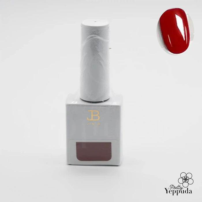 A vibrant red nail polish bottle from the special JIN.B IVY Yo So Sexy 6pc Collection, featuring a sleek white cap and the brand's iconic logo, displayed against a plain background to highlight the richness of the color.