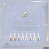 The image is focused on the "JIN.B Ivy Forte Series" nail polish product set, showcasing the 8-piece collection with the brand's logo prominently displayed. The bottles are neatly arranged against a pastel background with ornate metallic frames and details, creating a sophisticated and luxurious aesthetic that reflects the premium nature of the Shopify product.