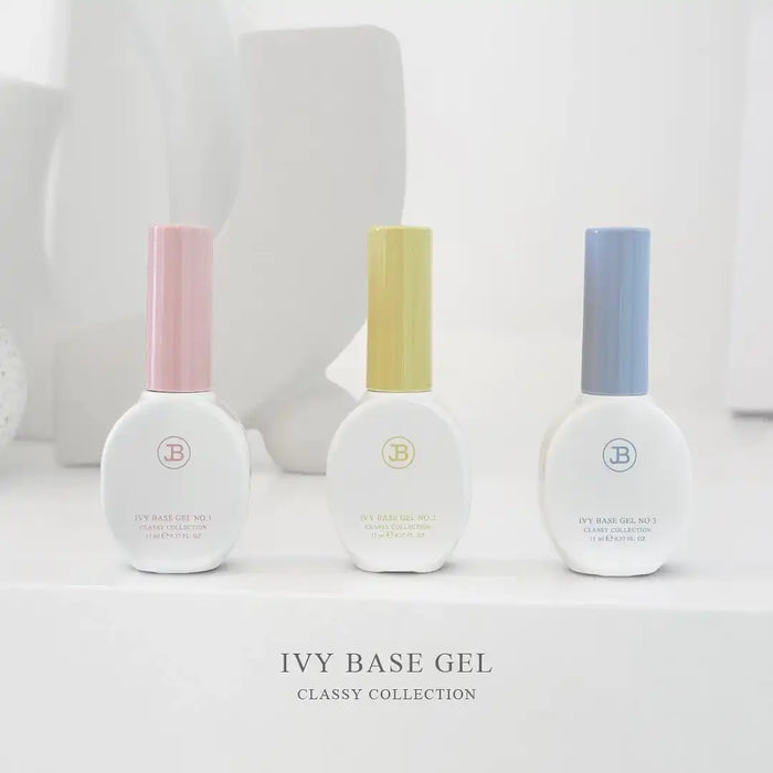 JIN.B Ivy Base Gel No.1, a smooth and flexible nail treatment that provides excellent adhesion and retention, suitable for all nail types. The lightweight formula ensures a seamless application, delivering a natural and long-lasting finish.