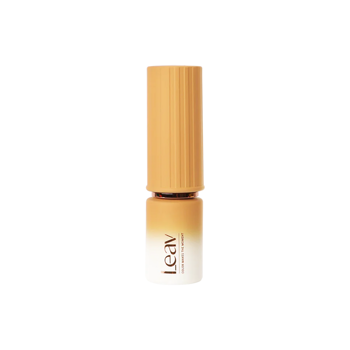 Vibrant sheer syrup gel Polish of the Leav Lazy Days Collection, encapsulated in a sleek and contemporary bamboo packaging, reflecting the brand's commitment to sustainable and eco-friendly practices.