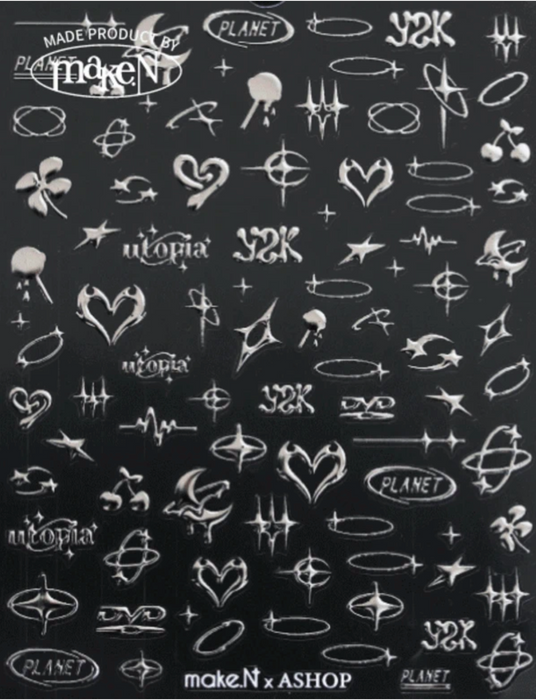MAKE.N Nail Sticker48-silver - Make.N x AShop Planet A