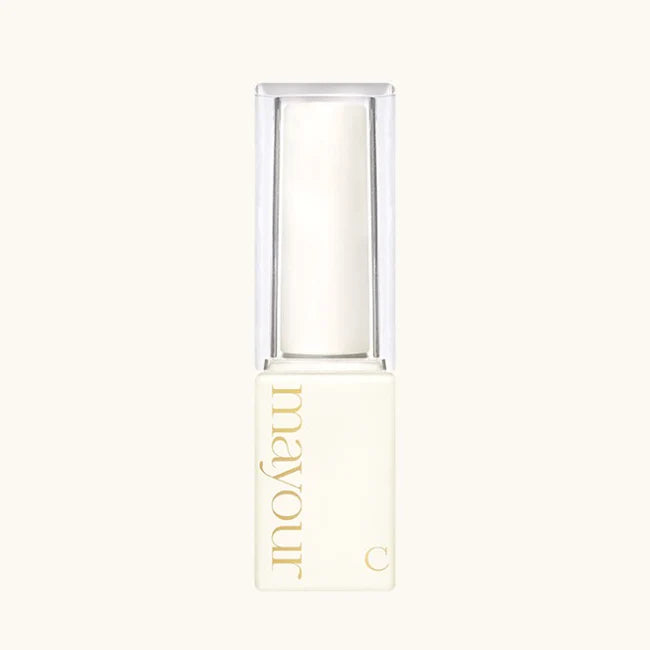 The image shows an elegant, transparent glass bottle containing the MAYOUR Clear Gel product. The bottle has a simple, sleek design with the MAYOUR brand name prominently displayed. The product's transparent formula highlights the seamless, flawless nail finish it aims to provide, as described in the detailed product description.