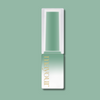 A sleek, minimalist nail polish bottle from MAYOUR's The Collector Season 2 set, featuring a white cap and a gradient mint green glass container with gold branding, displayed on a matching mint background.