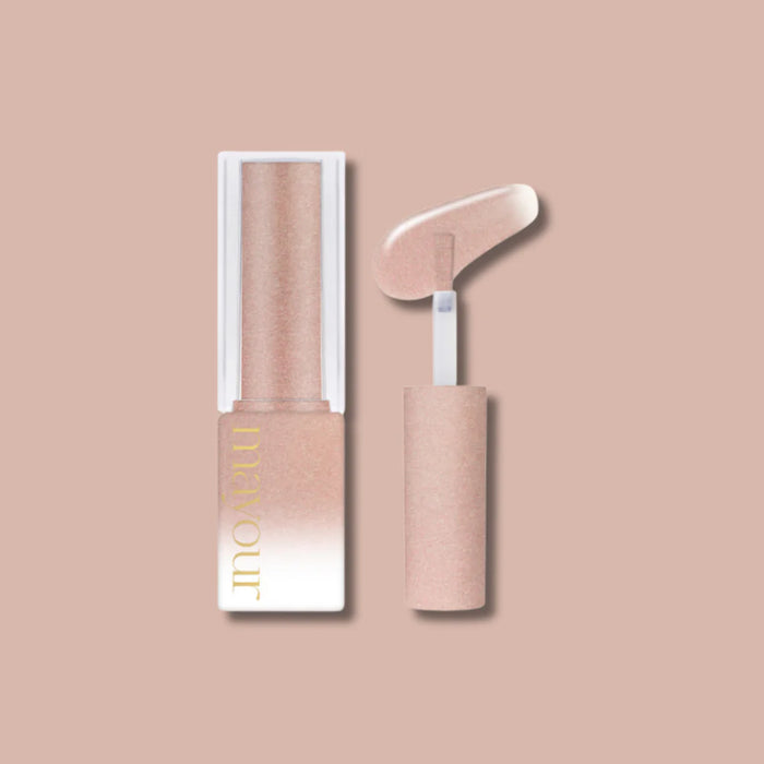 The alt text for this image of the MAYOUR Silhouette Collection 8pcs/set product could be: "A close-up image of two MAYOUR branded cosmetic products against a light beige background. The products appear to be a magnetic nail gel and its included magnetic applicator, showcasing the key features of the Silhouette Collection.