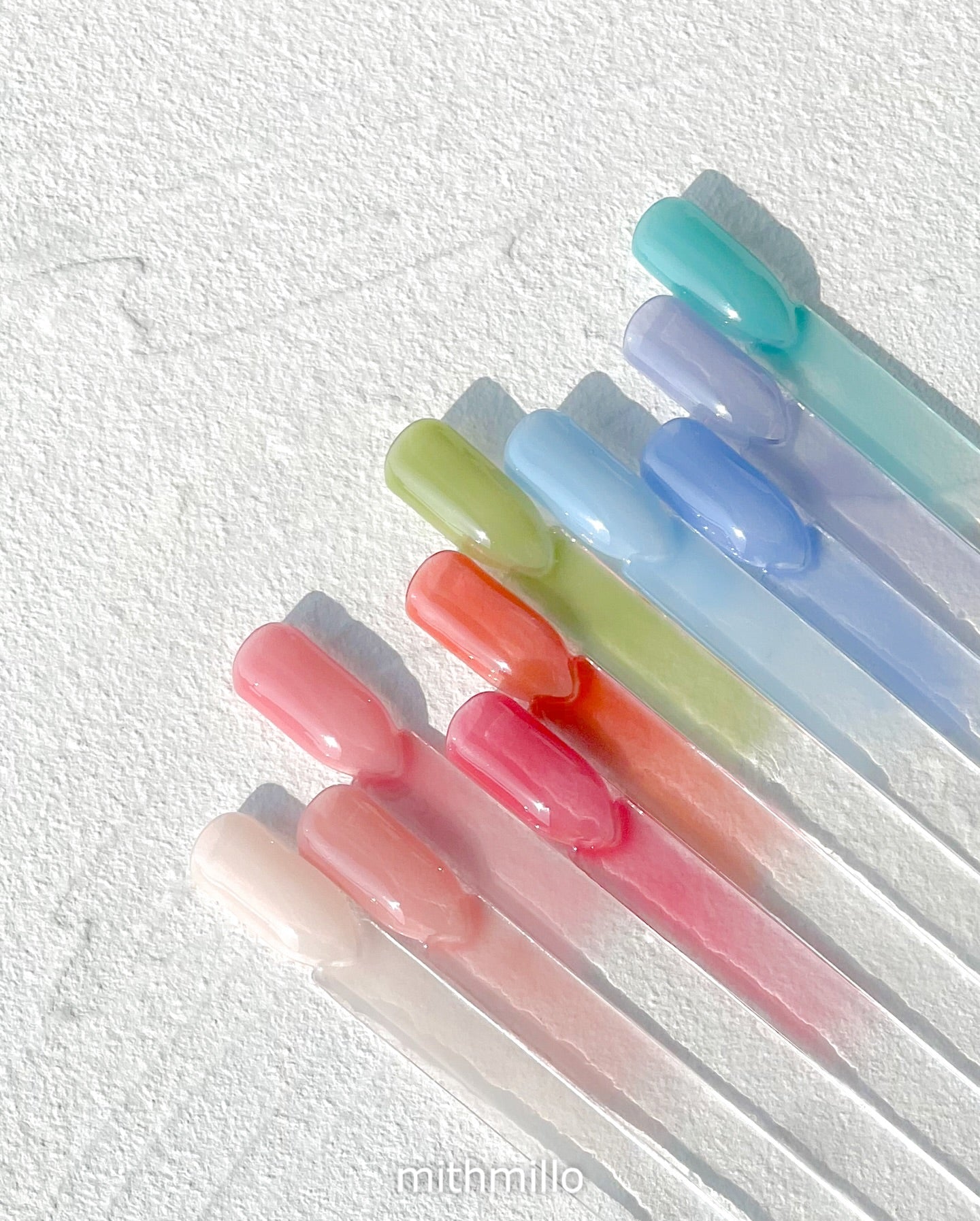 MITHMILLO Artistic Signature Brisé Syrup Gel Polish Set (10pcs) – Korean Nail Gel Collection