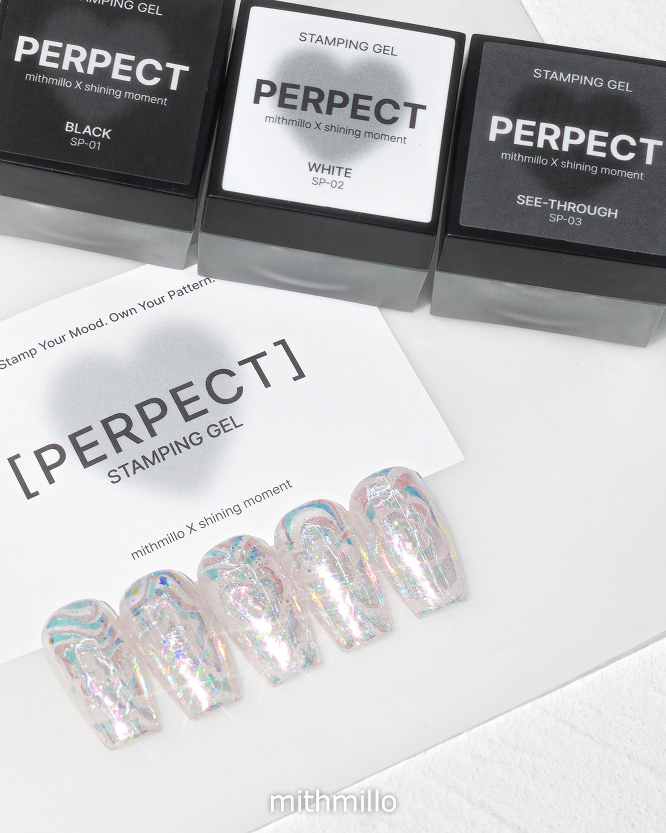 MITHMILLO x Shining Moment Stamping Gel Polish Set – Korean Nail Gel Collection and 4 Stamping Plates