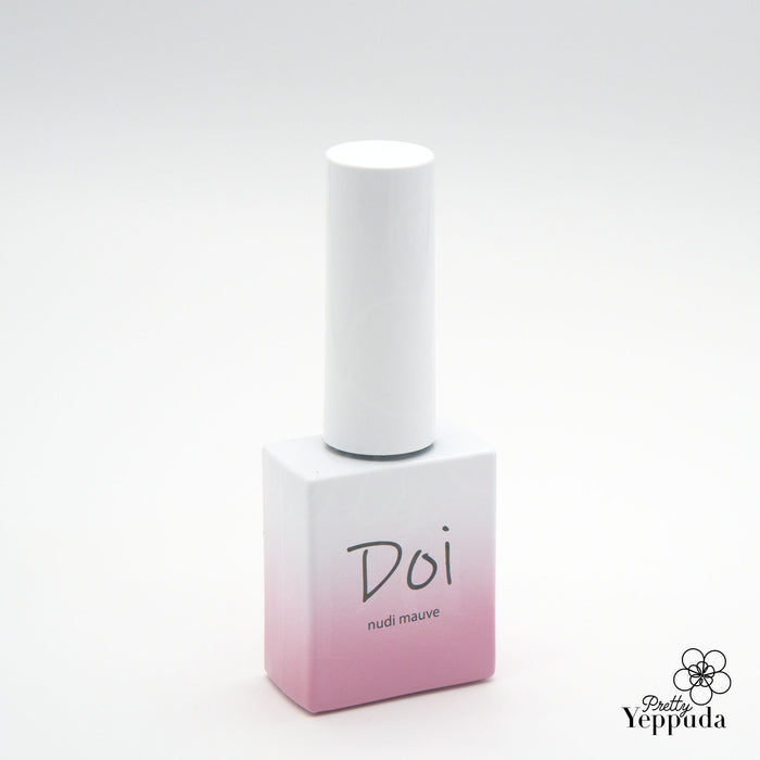 Elegant and eye-catching nail gel polish bottle in a soft mauve hue, showcasing the Nailbayo brand and the "DOI Nudi" product name. The sleek, minimalist design and gradient color scheme make this an attractive addition to any professional or amateur nail care collection, highlighting the superior quality and easy application touted in the product description.